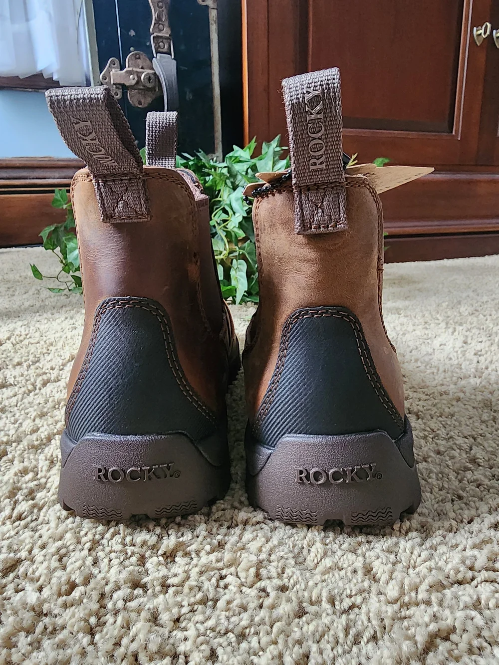 Rocky Brown Leather Chukka Work Boots